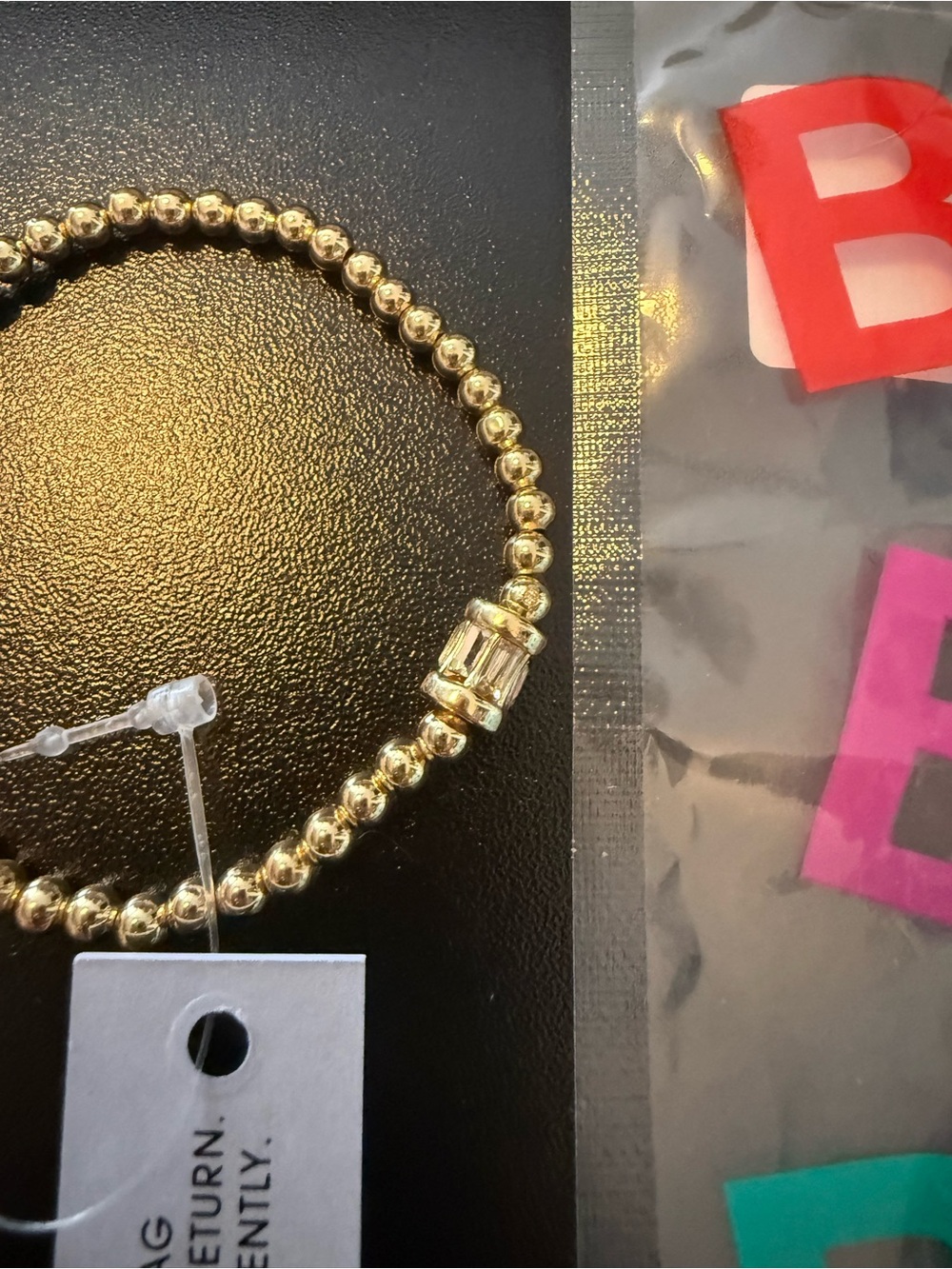 Baublebar april birthstone Gold Beaded Stretch Bracelet